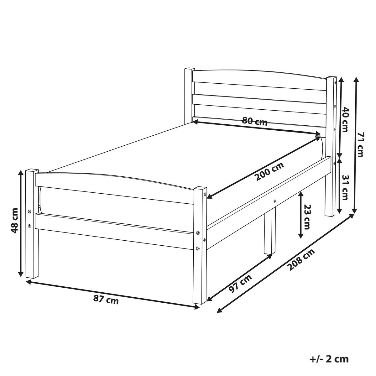 POSTEL s roštem 80/200 cm Borovicové dřevo Světle hnědá Echallon - hnědá/světle hnědá, dřevo (80/200cm) - Beliani