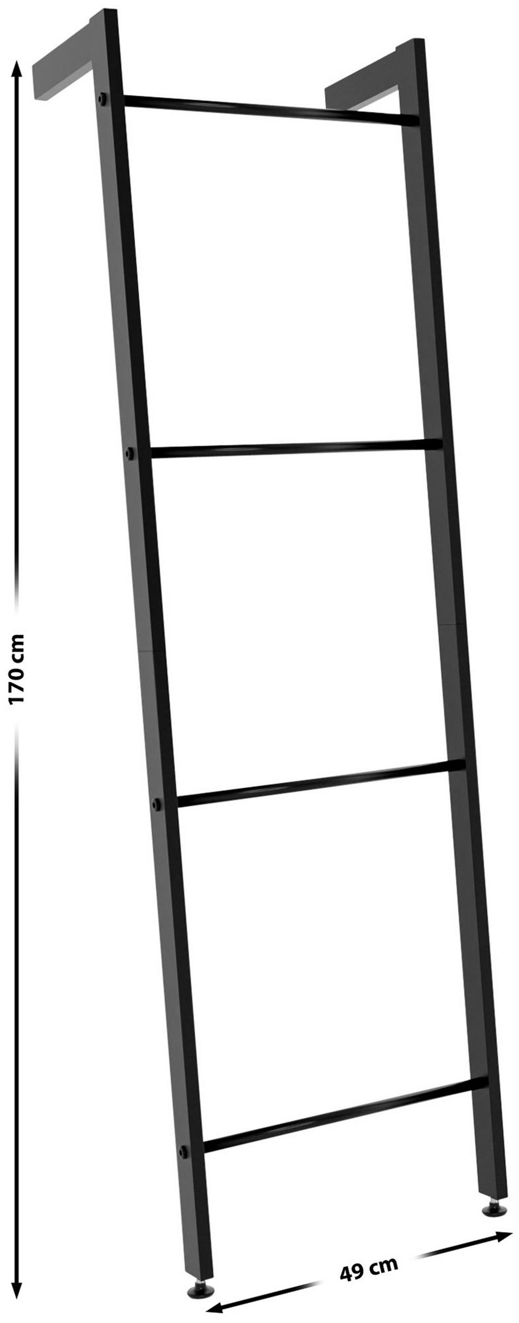 HANDTUCHHALTER eckig 49/13.5/170 cm Metall schwarz - Schwarz, Metall (49/170/13.5cm) - CLP