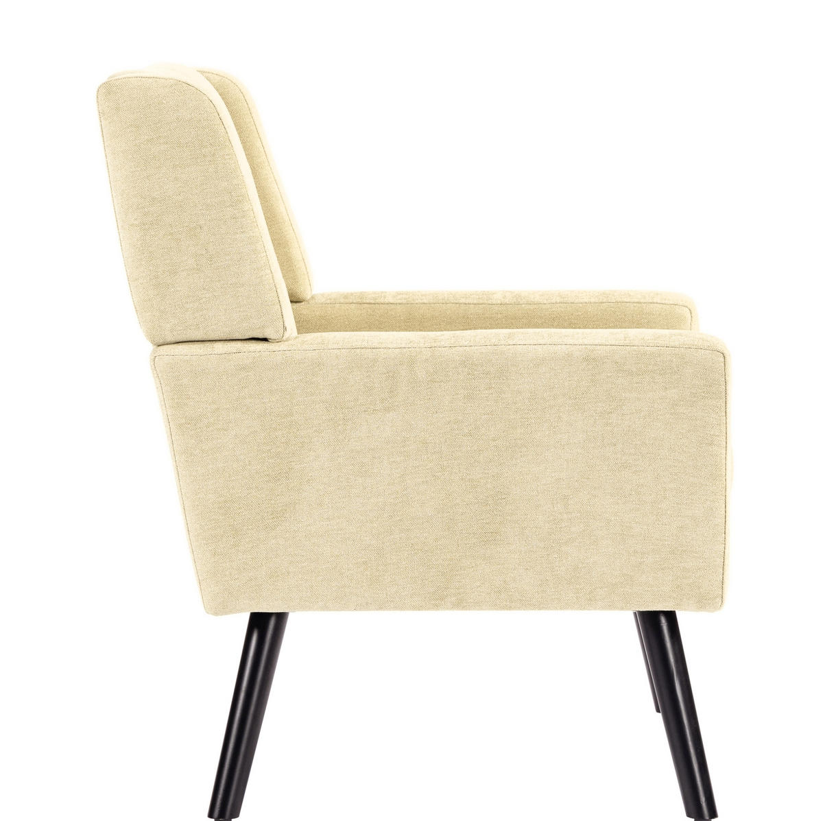 POLSTERSESSEL mit Leinenbezug in Beige – bis 130 kg belastbar - Beige, Textil (76/88/68cm) - BEAOK