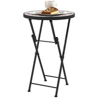 GARTENTISCH DE-07250 rund, klappbar mit Mosaik-Muster Mehrfarbig - Multicolor, Metall (35.5/35.5/55cm) - ComfortXL