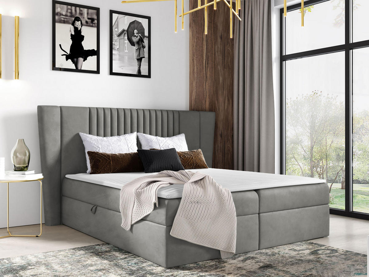BOXBETT Spark - Greige, Holz (140/200cm) - MIRJAN24