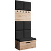 GARDEROBE Margaret I 81/203/43 gepolsterten Paneelen - Schwarz/Eiche Artisan, Holzwerkstoff/Kunststoff (81/203/43cm) - Beautysofa