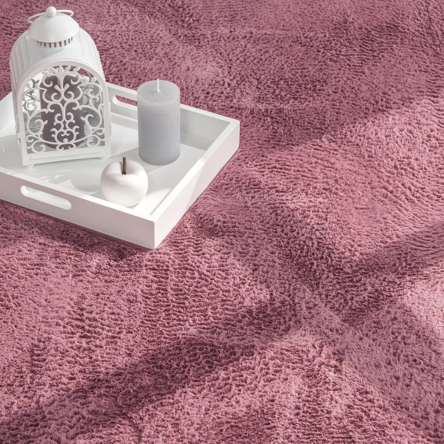 TEPPICH Kurzflor waschbar Einfarbig Wohnzimmer schmutzabweisend Altrosa Rund 120D - Rosa, Textil (120/120cm) - KADIMA DESIGN