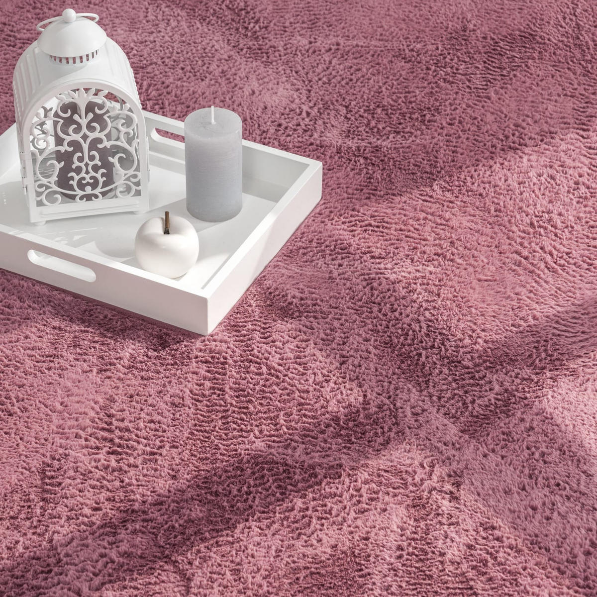 TEPPICH Kurzflor waschbar Einfarbig Wohnzimmer schmutzabweisend Altrosa Rund 120D - Rosa, Textil (120/120cm) - KADIMA DESIGN