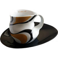 KAFFEE - Cappuccino Tasse wave gold black - Goldfarben/Multicolor, Keramik (0.23L) - Luigi Colani Porzellan