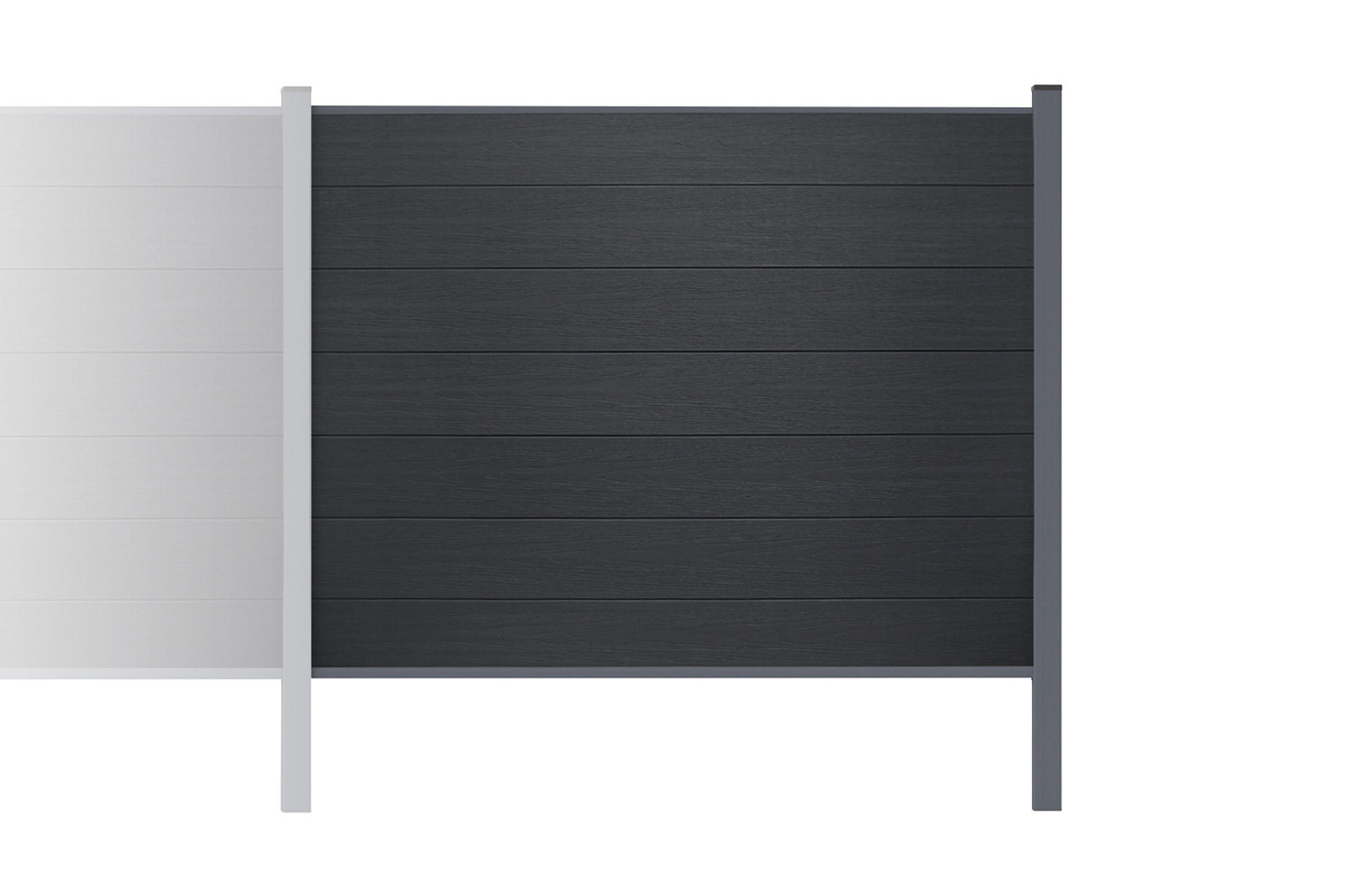 ERWEITERUNGSSET für Verbundzaun 2 m STOCKHORN, H. 150 cm, zum Einbetonieren, grau - Grau, Holzwerkstoff (200/150cm) - Casanoov