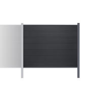 ERWEITERUNGSSET für Verbundzaun 2 m STOCKHORN, H. 150 cm, zum Einbetonieren, grau - Grau, Holzwerkstoff (200/150cm) - Casanoov