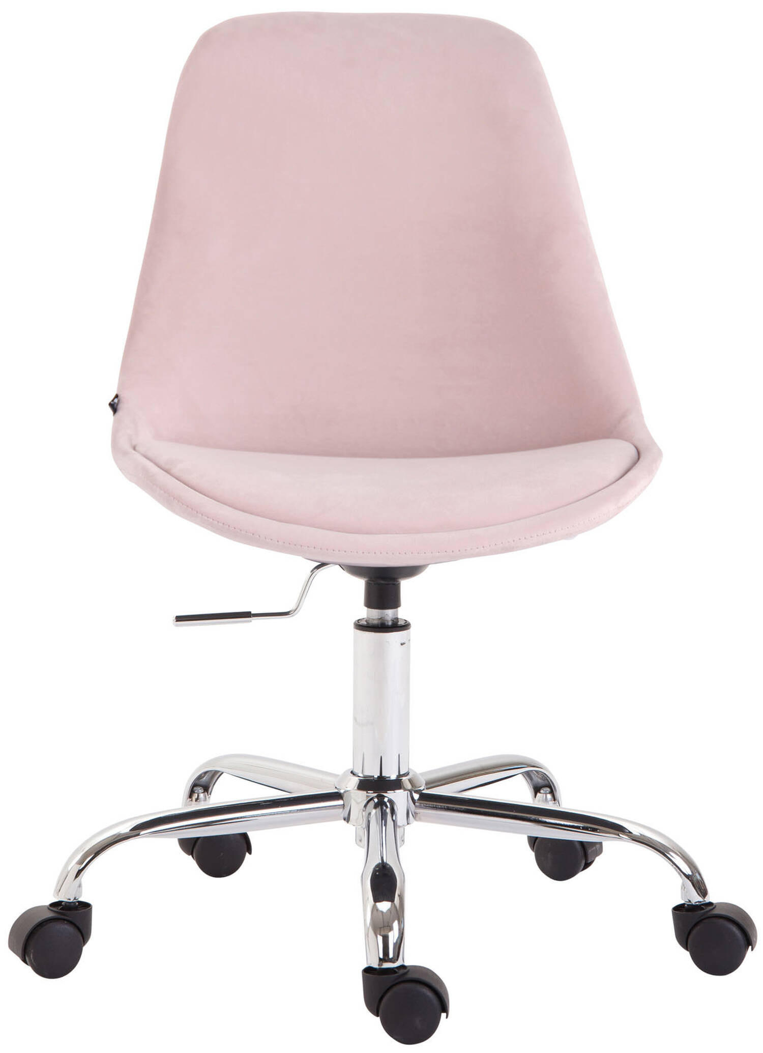 BÜROSTUHL Toulon, Samt Pink - Rosa, Textil/Metall (48/52/54cm) - TPFLiving