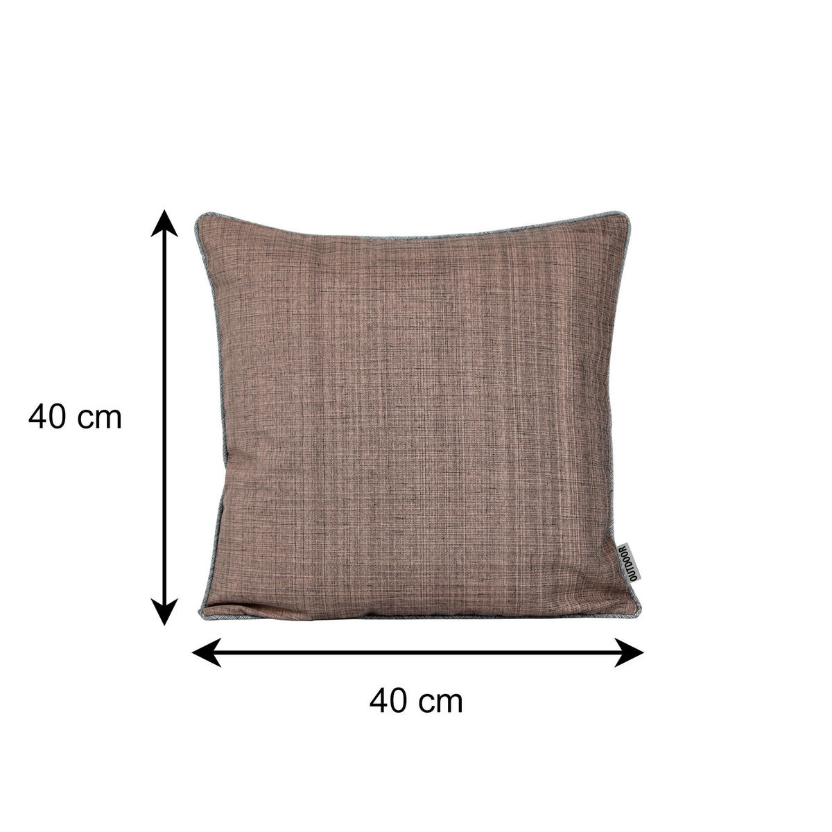 KISSENBEZUG Outdoor meliert 40x40 cm Lachs Rosa - Rosa, Textil (40/40cm) - TiborTex