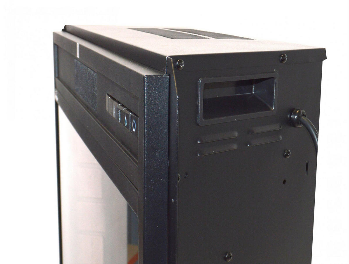 ELEKTROKAMIN Schwarz Wandmodell mit Heizung 2000 W - Schwarz, Glas (76/61/25cm) - Purline