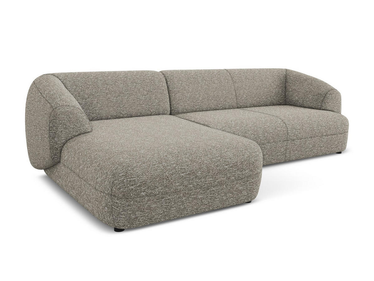 ECKSOFA links Strukturstoff Stoff Beige - Greige/Beige, Kunststoff/Textil (156/280cm) - Makamii