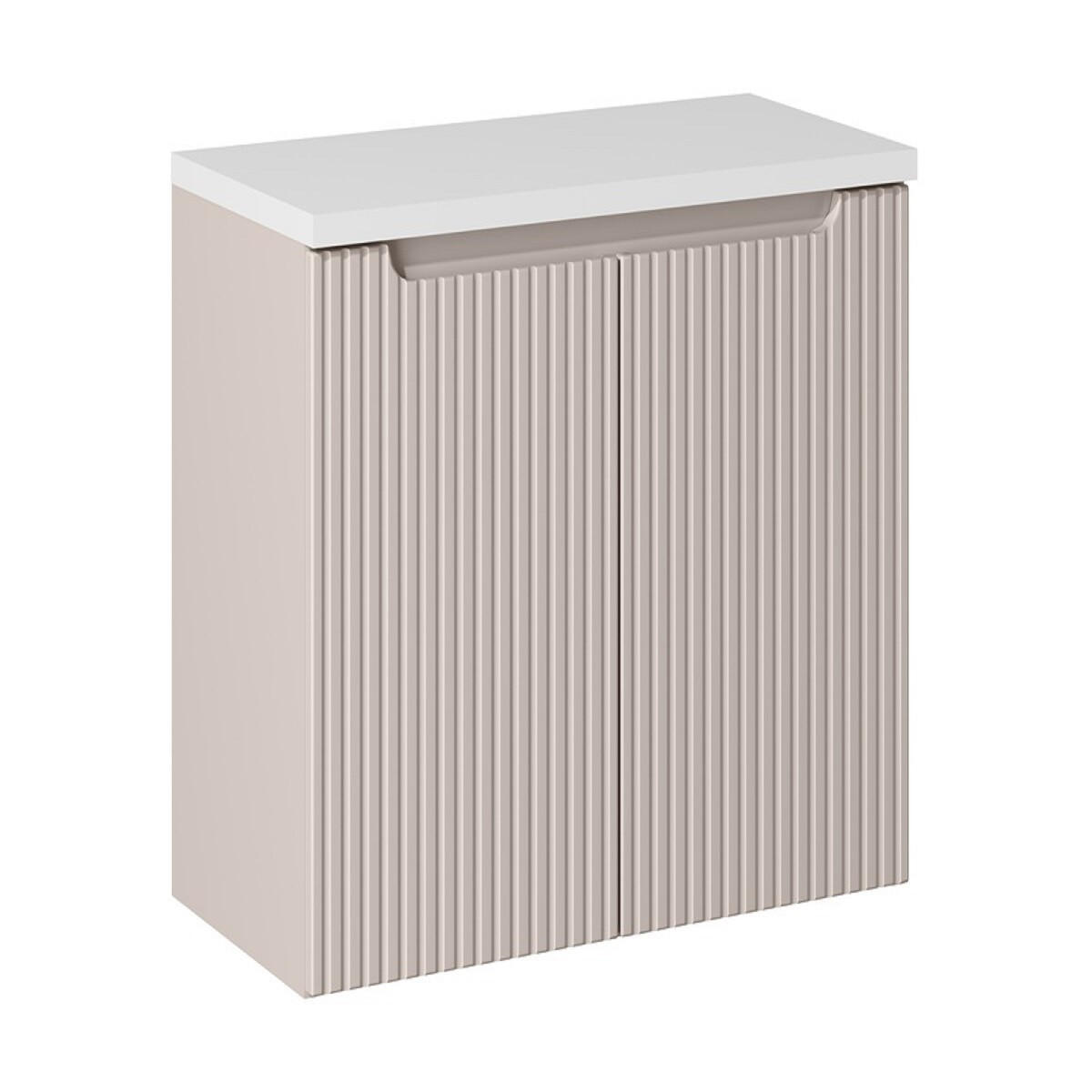 WASCHTISCHUNTERSCHRANK 80 cm 2 Teile Nova Cashmere N BM167 in Kaschmir Matt/ Weiß Matt - Kaschmir/Weiß, Holz (80/57/40cm)