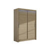 KLEIDERSCHRANK Miami I, mit RGB LED Beleuchtung - Silberfarben/Sonoma Eiche, Holzwerkstoff/Kunststoff (120/200/58cm) - MIRJAN24