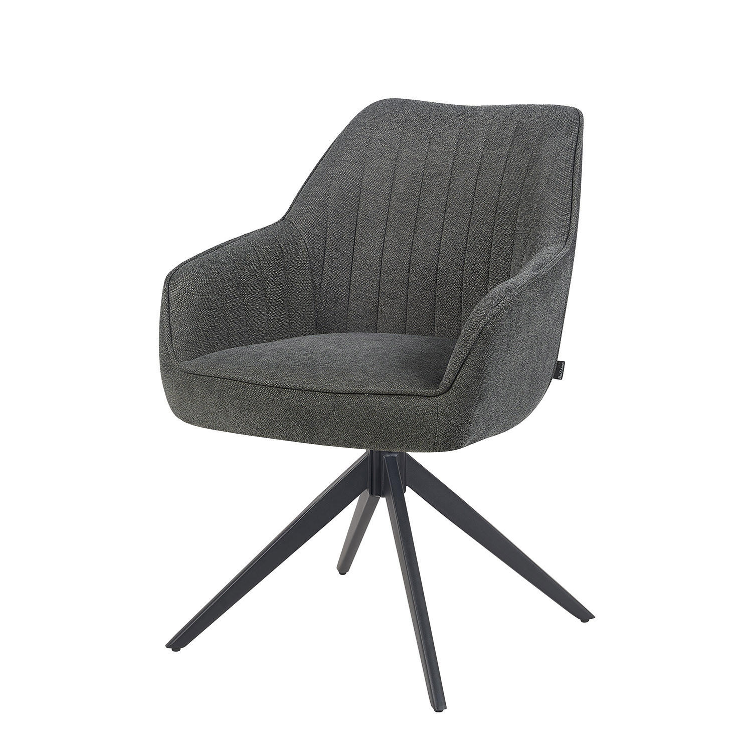 ARMLEHNSTUHL ARVIT - Schwarz/Grau, Textil/Metall (58/87/61cm) - B&D Home