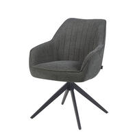 ARMLEHNSTUHL ARVIT - Schwarz/Grau, Textil/Metall (58/87/61cm) - B&D Home