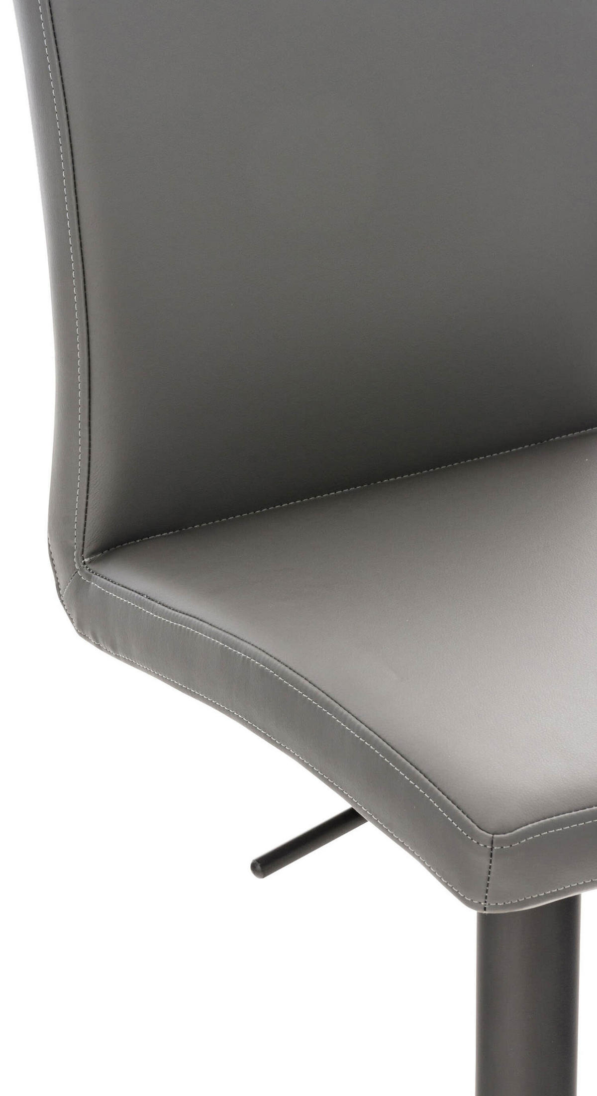 BARHOCKER Cathy, Gestell schwarz, Kunstleder Grau - Schwarz/Grau, Kunststoff/Textil (40/100/49cm) - TPFLiving