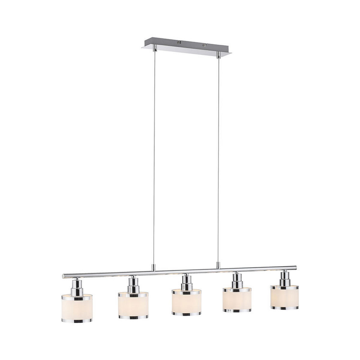 PENDELLEUCHTE Eisen Chrom, höhenverstellbar, 90 cm - Silberfarben, Metall (90/10/120cm)