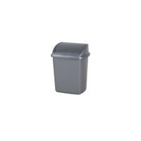 MÜLLEIMER klassisch Mit Klappdeckel 8 Liter 33 x 25 x 20 cm Kunststoff Grau - Grau, Kunststoff (25/33/20cm) - PROREGAL
