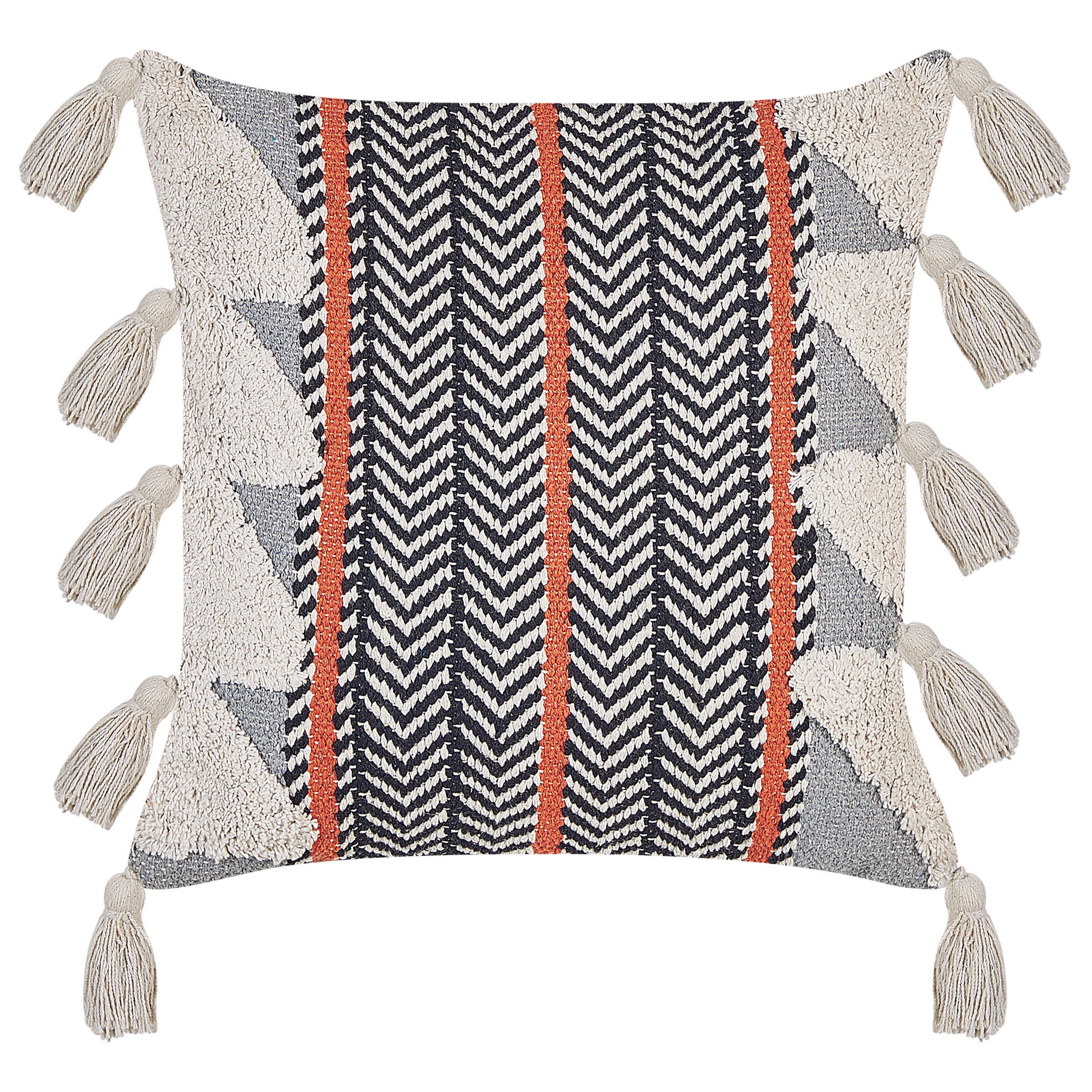 DEKOKISSEN 2er-Set Grau 45/45 cm Bouvardia - Grau, Naturmaterialen/Textil (45/45cm) - Beliani