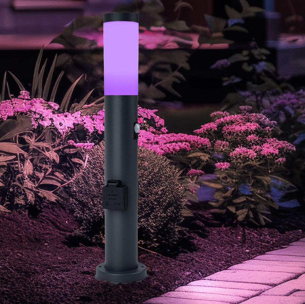 LED STEHLEUCHTE Edelstahl Anthrazit - Anthrazit, Kunststoff (7.6/7.6/60cm)