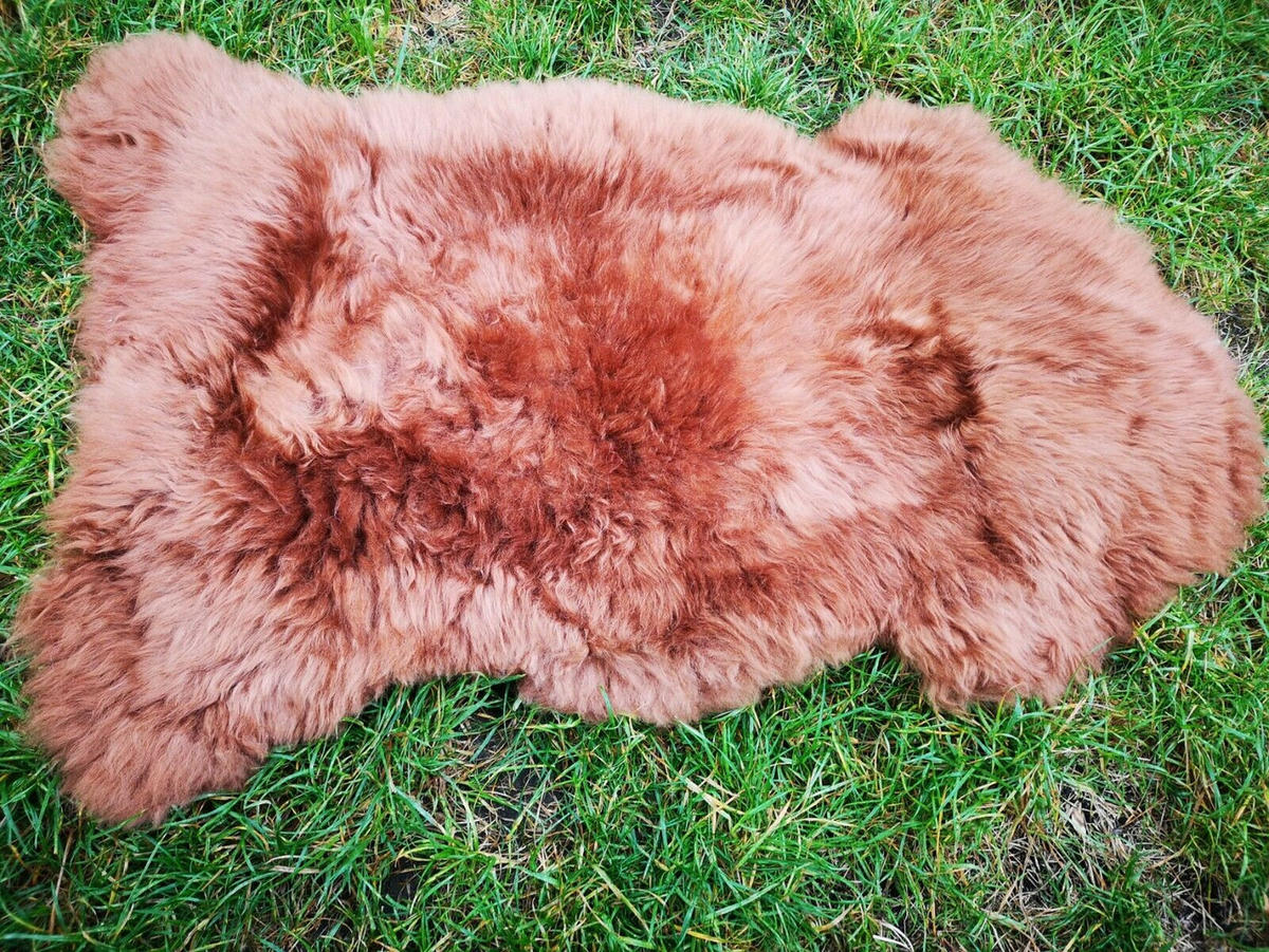 FELL Öko Lammfell Schaffell Toffee Braun ca. 105 cm - Hellbraun/Braun, Fell (55/105cm) - Provellus