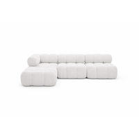 ECKSOFA L-Form Modulare, Bouclé-Stoff Abriamo, Ecru, Links, Selia - Ecru, Holz (285/160cm) - Kaiser Möbel
