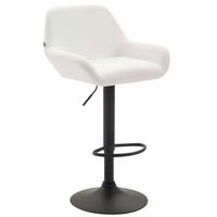 BARHOCKER DUBLIN Weiß Kunstleder Schwarz - Weiß, Leder/Metall (51/89/52cm) - DELUKE