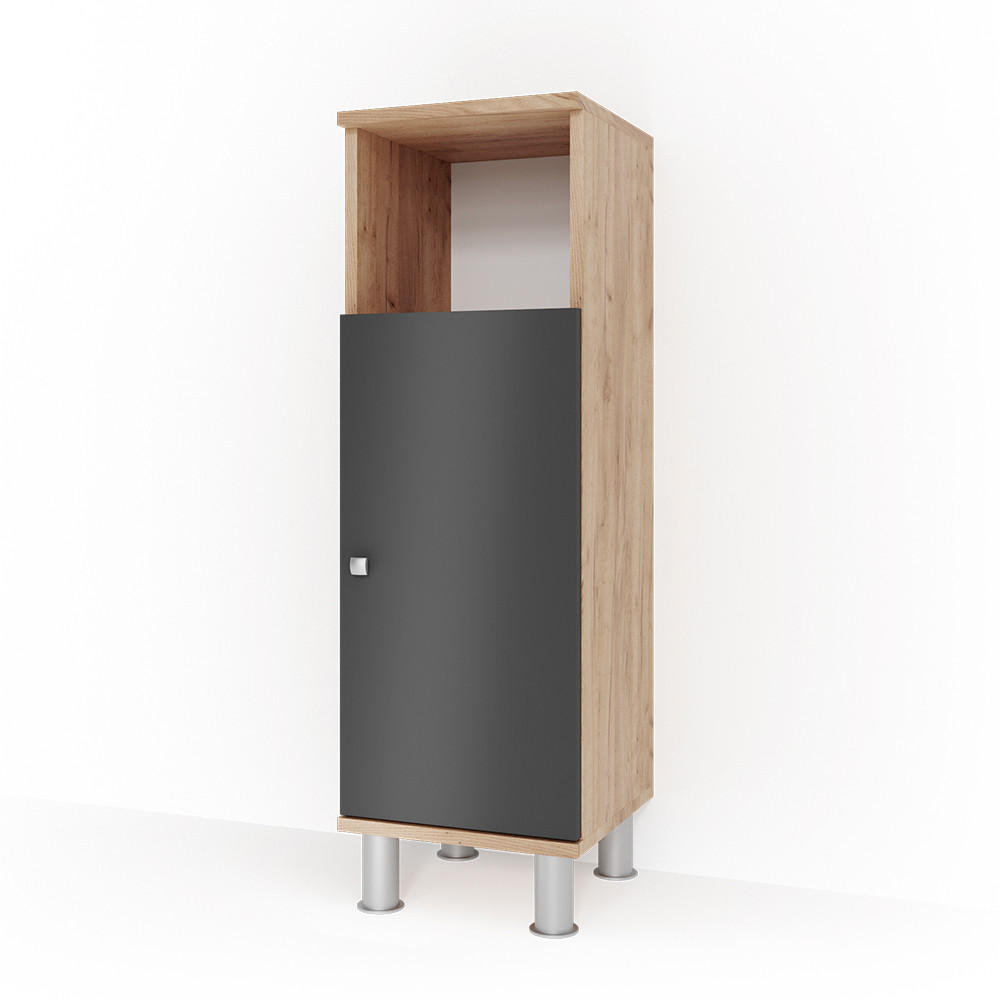 MIDISCHRANK Fynn Eiche 30 x 95 cm - Eichefarben/Anthrazit, Holzwerkstoff (30/95/30cm) - Vicco