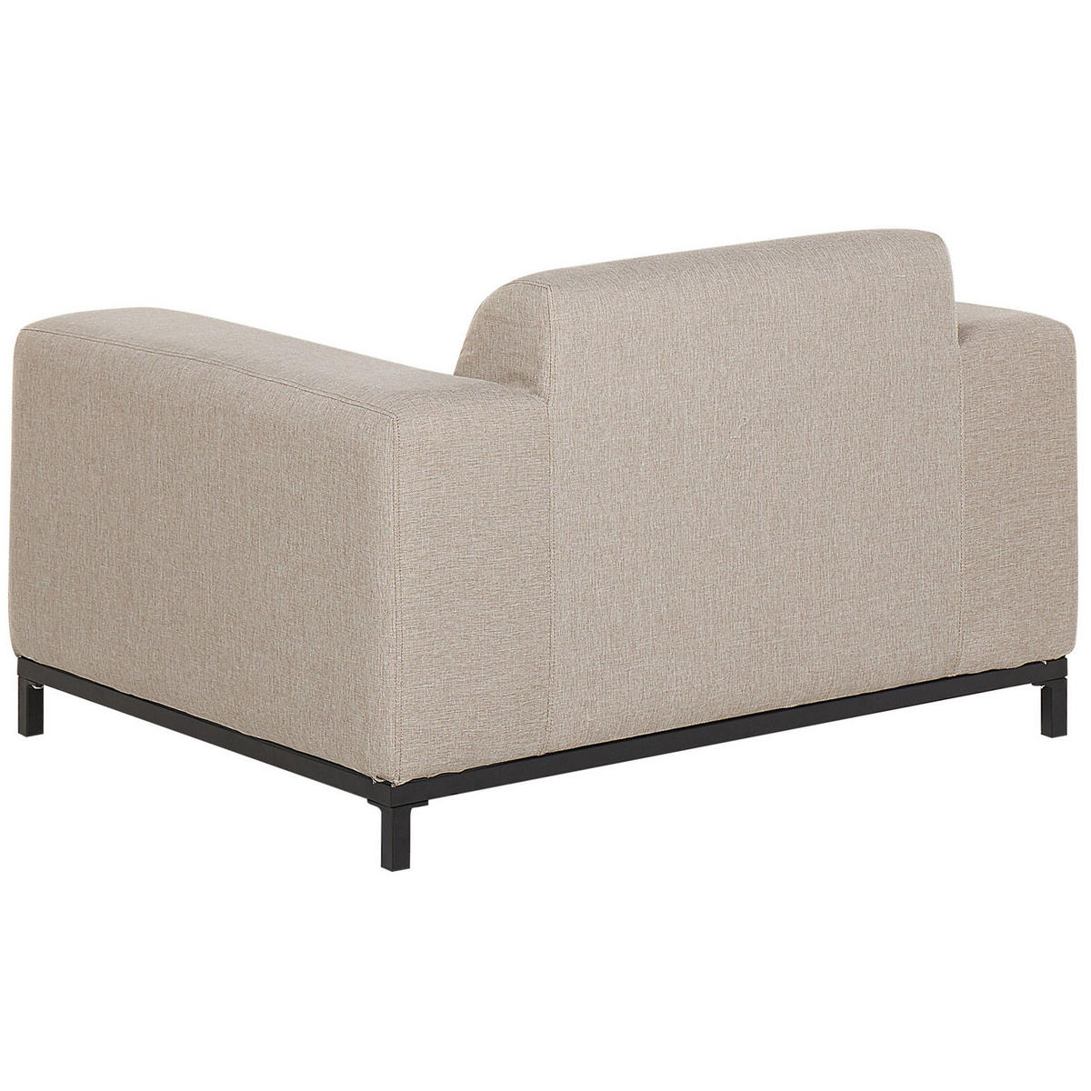 GARTENSESSEL 2er-SET beige/schwarzes Gestell Rovigo - Beige/Schwarz, Textil (105/68/84cm) - Beliani