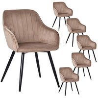 ARMLEHNSTUHL-SET 6 Stück in Samt(YZ5) - Braun, Textil (48/81/63cm) - HOMAVO