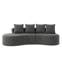SOFA 240/109/60 cm in Dunkelgrau mit Becherhaltern und Seitentaschen - Dunkelgrau, Textil (109/63/240cm) - Flora Grace