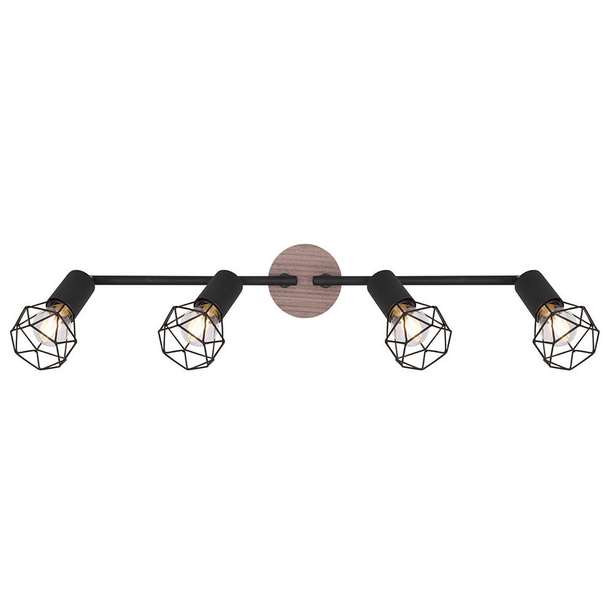 DECKENLEUCHTE Metall Holzoptik Schwarz - Schwarz, Holz (60/10/21.5cm) - Globo Lighting