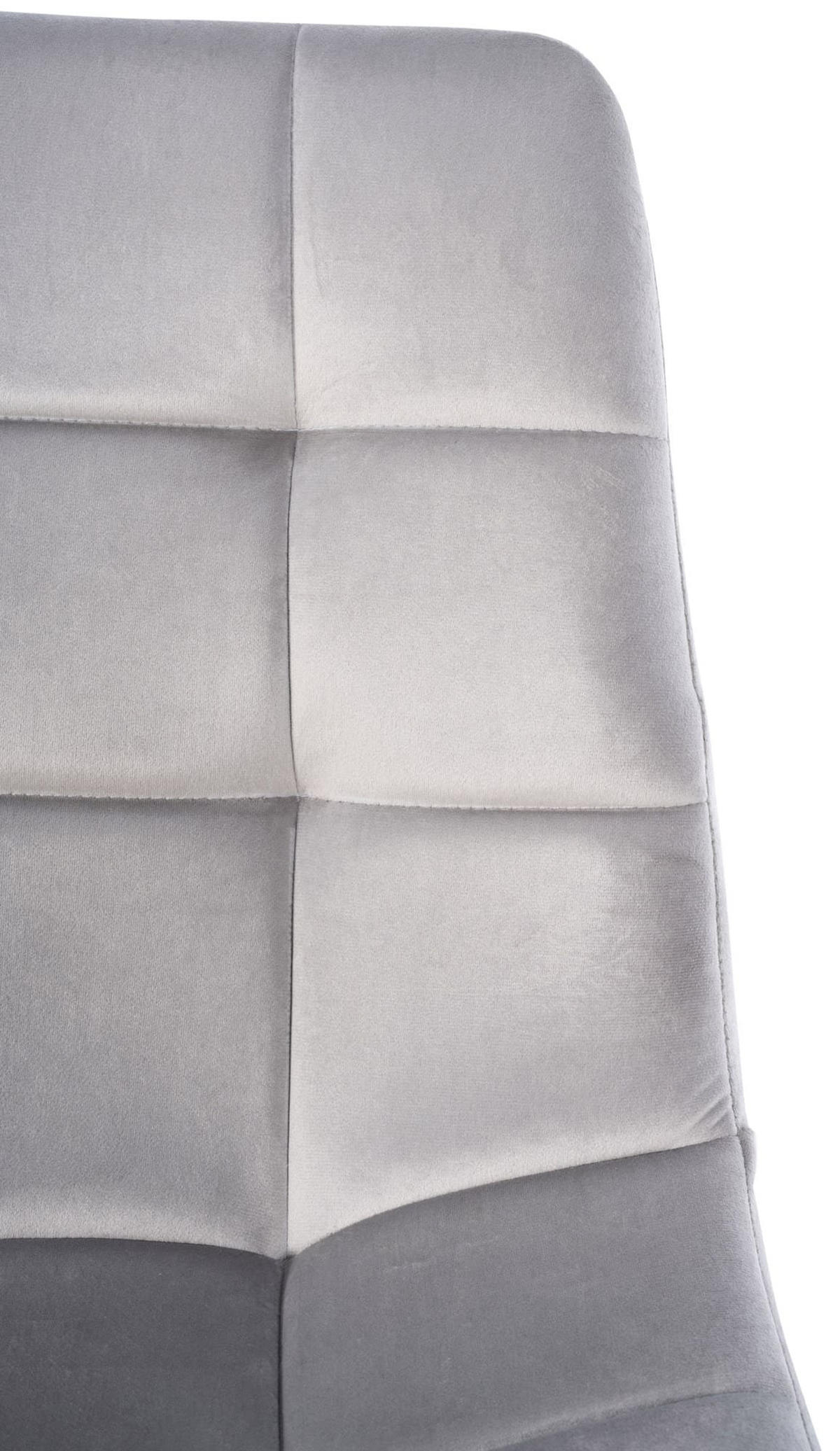 ESSZIMMERSTÜHLE 4er-Set VOUL Grau Samt - Grau, Textil/Metall (45/84/55cm) - DELUKE