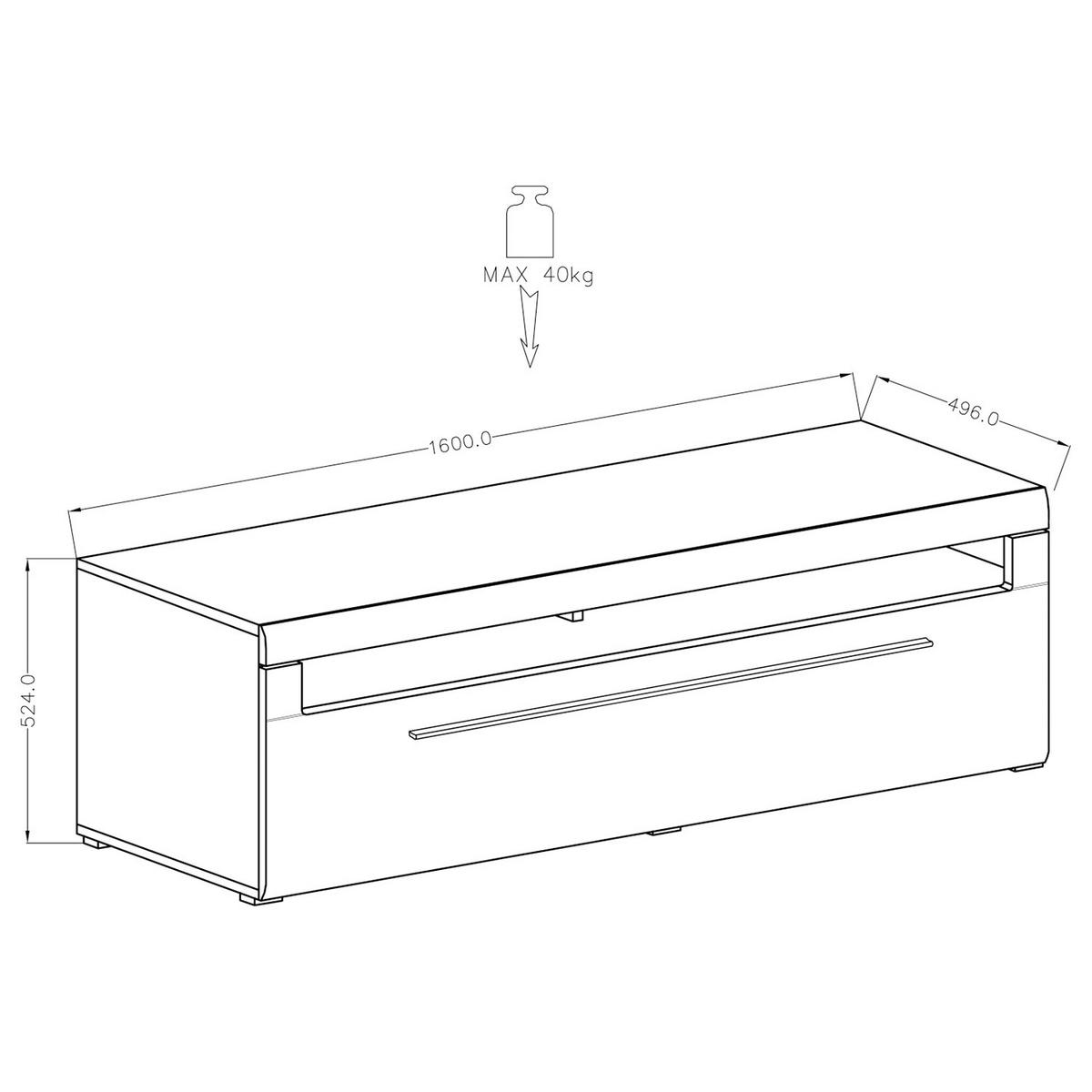WOHNWAND - 4-teilig - Eichefarben/Schwarz, Holzwerkstoff/Kunststoff (330/204/50cm) - home24