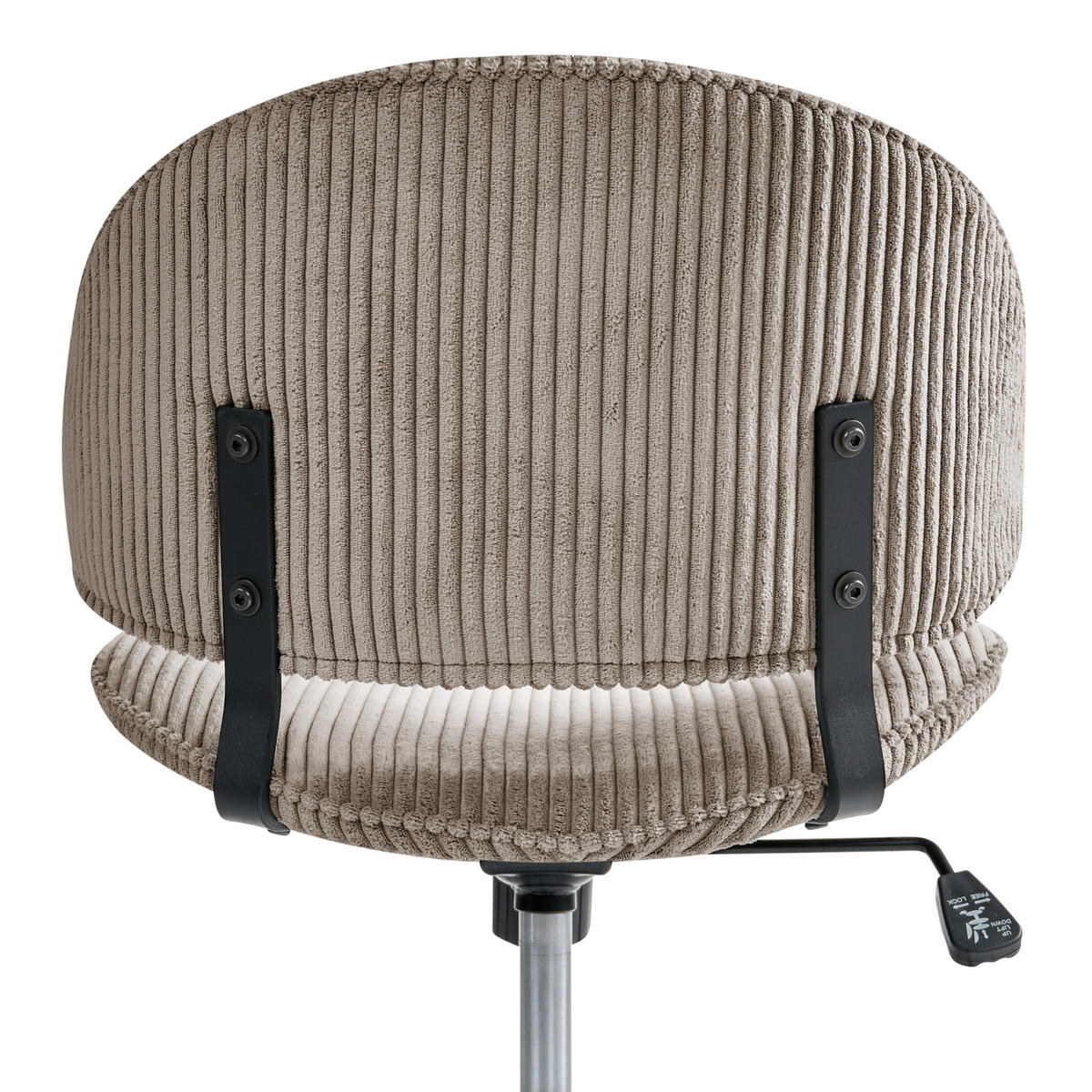 BÜROSTUHL Cord Taupe Kiana - Taupe, Textil (55/74/55cm) - Beliani