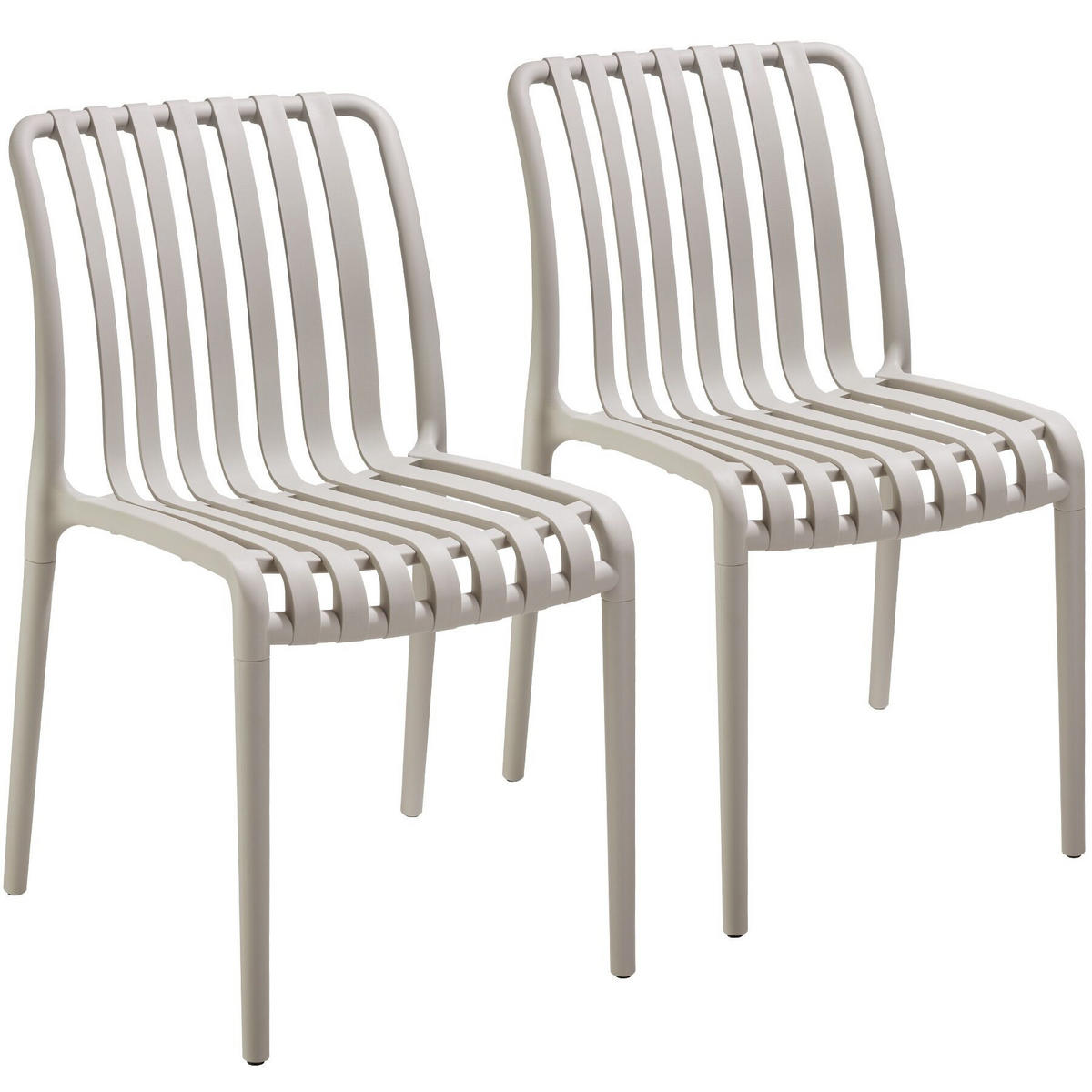 GARTENSTÜHLE Alcudia,47 x 58 x 80,5 cm, Belastbarkeit 110 kg,taupe - Taupe, Textil (47/80.5/58cm) - tectake