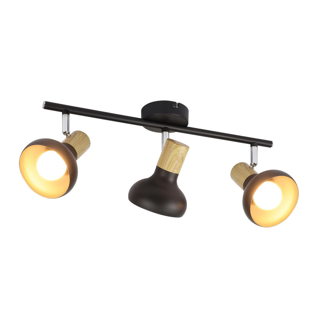 DECKENSTRAHLER Lichtlie 11/15.5/41.2 cm - Schwarz, Metall (41.2/11/15.5cm) - ZMH