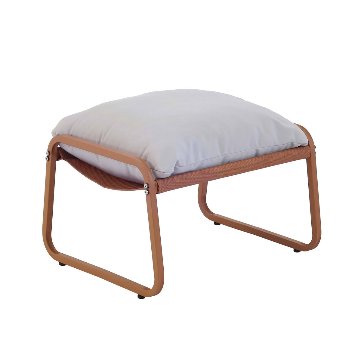 GARTEN-RELAXSESSEL mit Fußstütze, Terrakotta - Braun, Textil (72/77/91cm) - Oviala
