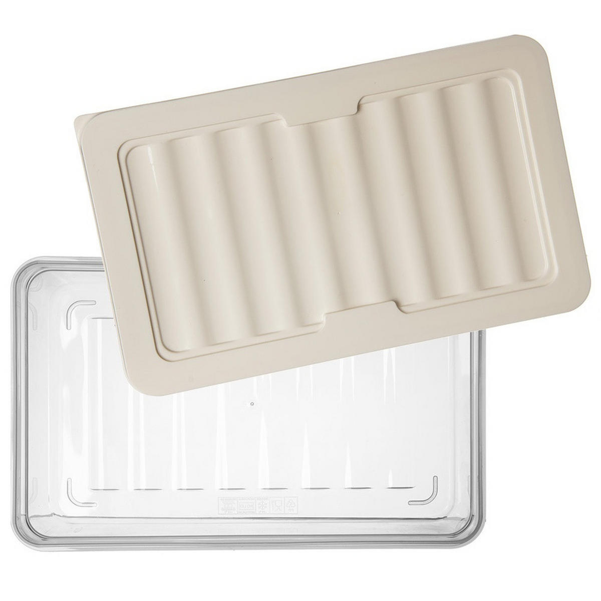 LEBENSMITTELBEHÄLTER flach 1 l Cremeweiß - Creme, Kunststoff (14/4.5/22.5cm) - Orion 