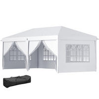 SKLÁDACÍ PAVILON, modrý, ocel, oxfordská tkanina - bílá, kov (295/270/585cm) - Outsunny