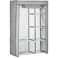 KLEIDERSCHRANK, Stoffschrank, Grau - Grau, Metall (43/162.5/103cm) - HOMCOM