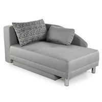 RÉCAMIERE-SCHLAFSOFA mit Bettkasten, Federkern, seitenverkehrt montierbar 149/90/80 cm, Liegefläche 200/84 cm, Webstoff Hellgrau / 15122 - Chromfarben/Hellgrau, Textil/Metall (149/80/90cm) - luma-home