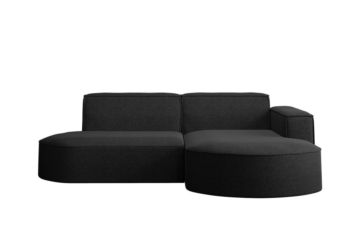 ECKSOFA MODENA L STUDIO Stoff Verita Anthrazit Rechts - Schwarz, Holz (236/165cm) - Kaiser Möbel