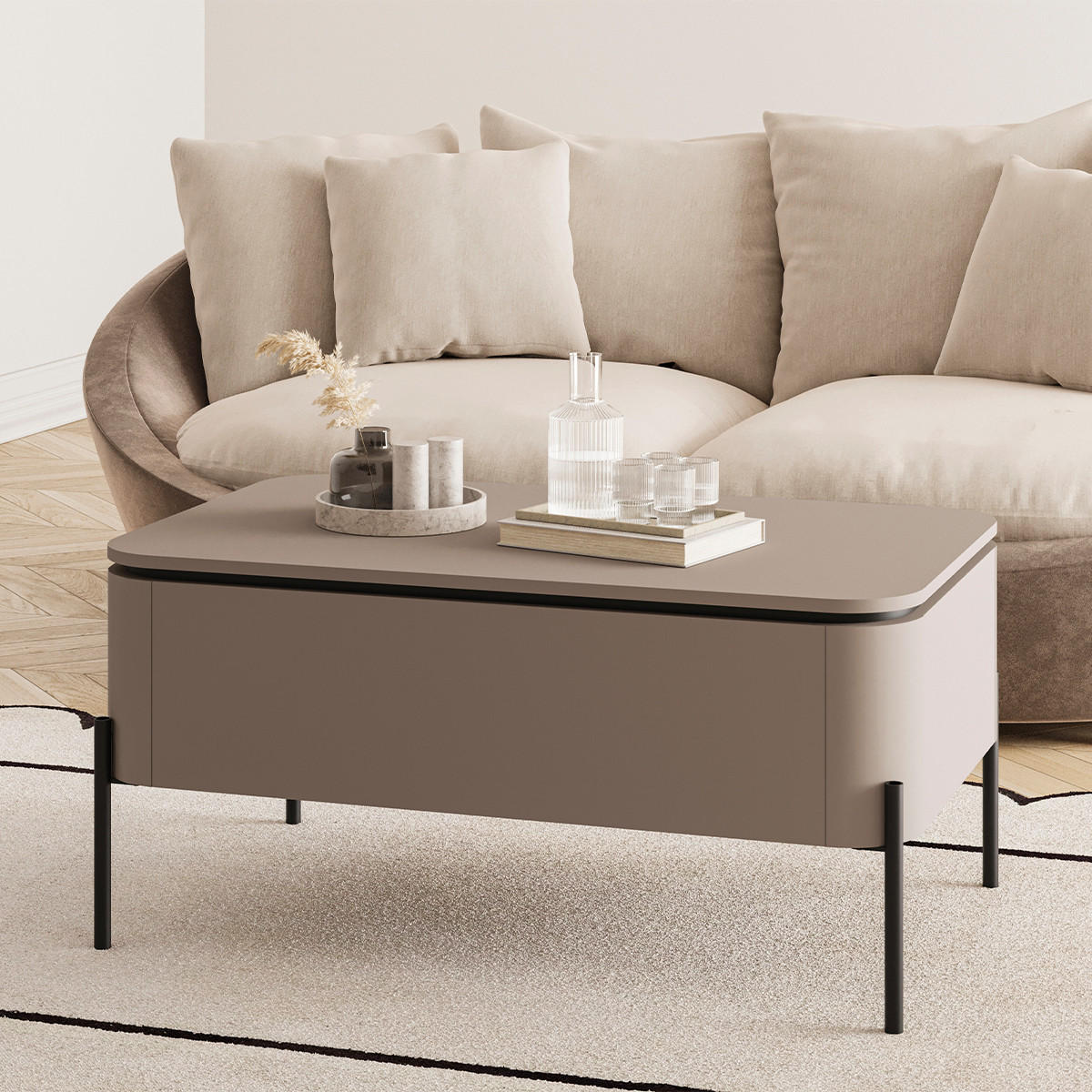 KONFERENČNÍ STOLEK Krtek - šedohnědá, kompozitní dřevo (60/98/46.8cm) - Petits-meubles