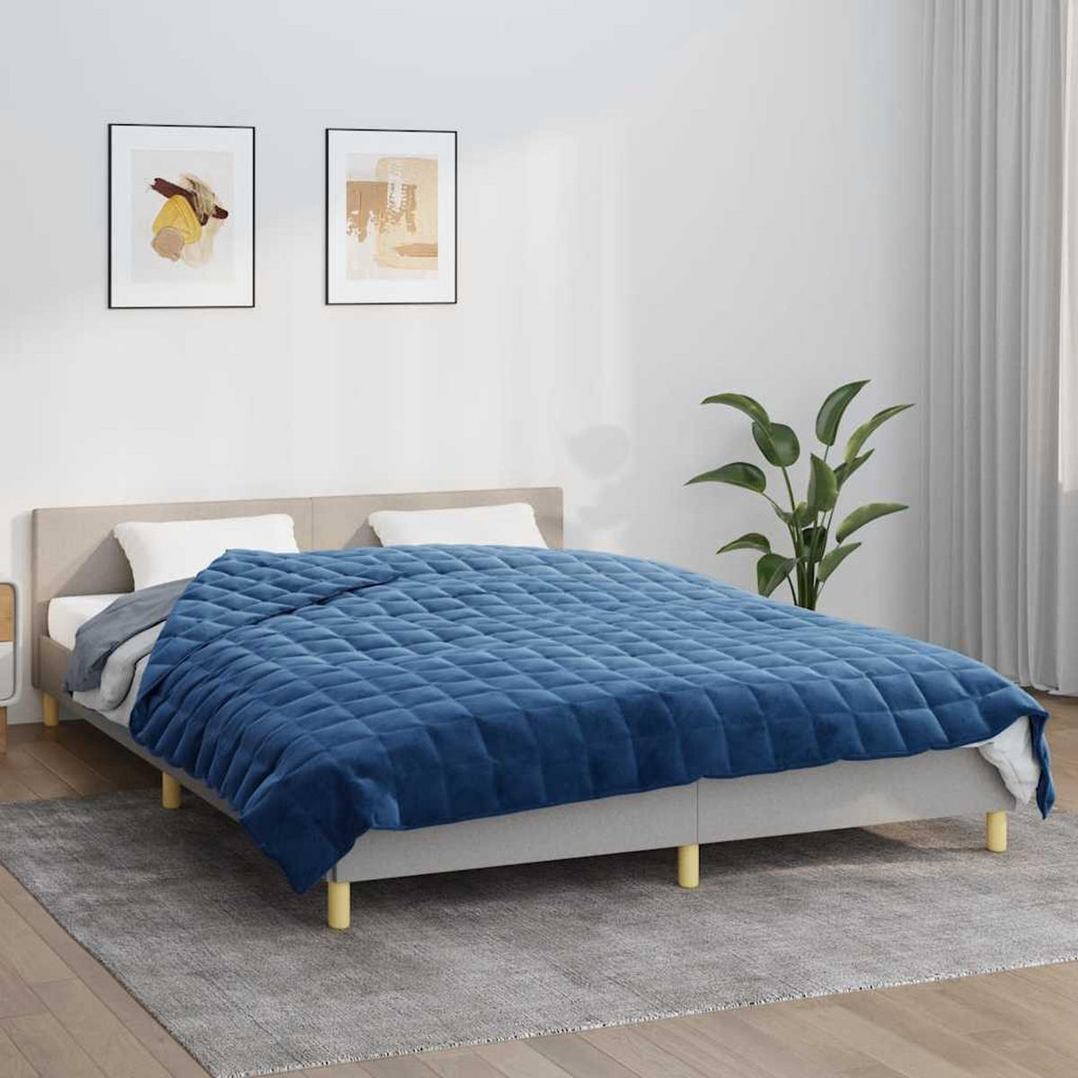 GEWICHTSDECKE Blau 200/200 Cm 9 Kg Stoff - Blau, Textil (200/200cm) - vidaXL