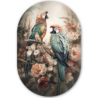 WANDBILD Papageien - Vögel - Natur - Blumen 40x60 cm - Baltimorefarben, Kunststoff (40/60cm) - MuchoWow