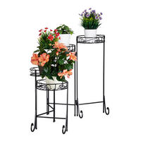 BLUMENTREPPE - Schwarz, Metall (125/65/23cm) - Relaxdays