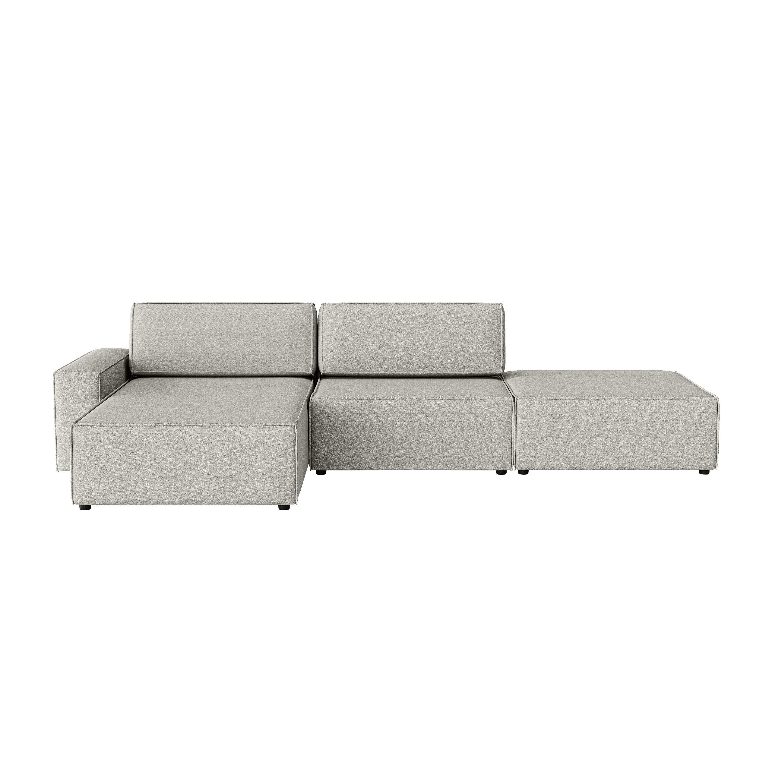 ECKSOFA Lummo Re mit Schlaffunktion, Grau - Grau, Textil (323/185cm) - Fedve