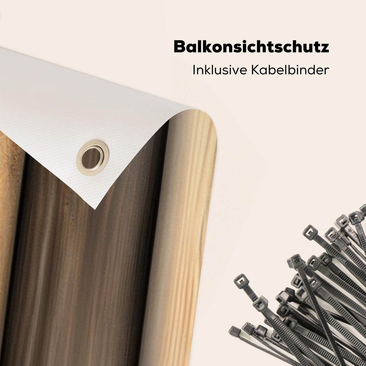 BALKON-SICHTSCHUTZ Holz - Dielen - Gemischt - Teakfarben, Kunststoff (300/95cm) - MuchoWow