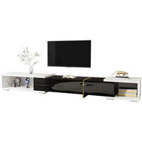 TV-SCHRANK drehbar 140-260 cm Marmoroptik Schwarz/Weiß - Schwarz, Holzwerkstoff (40/30/260cm) - Beauniv